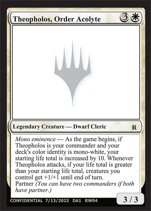 Theopholos, Order Acolyte